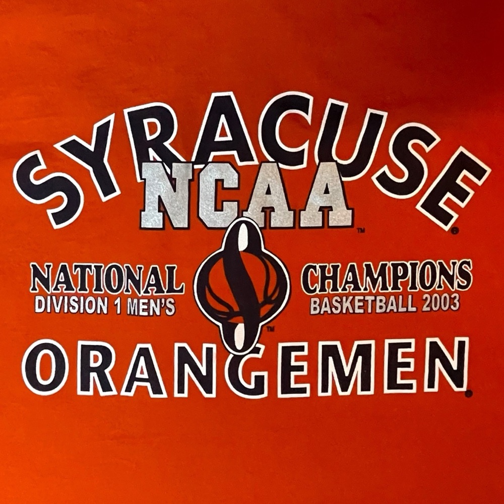 Vintage Syracuse T-Shirt SU Orangemen Basketball 2003 National Champions Mens XL - Picture 3 of 14